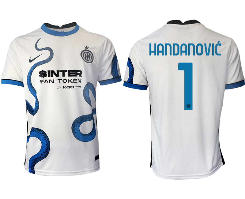 Men 2021-2022 Club Inter Milan away aaa version white #1 Soccer Jersey->inter milan jersey->Soccer Club Jersey